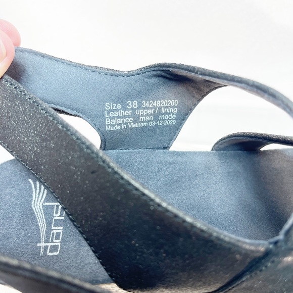 Dansko Stacey Wedge Sandals Graphite Metallic Suede Size 38 EUC - Picture 8 of 13